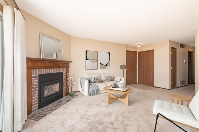 6964 Langford Ct, Edina, MN 55436 - living room with carpet, a fireplace, and baseboards