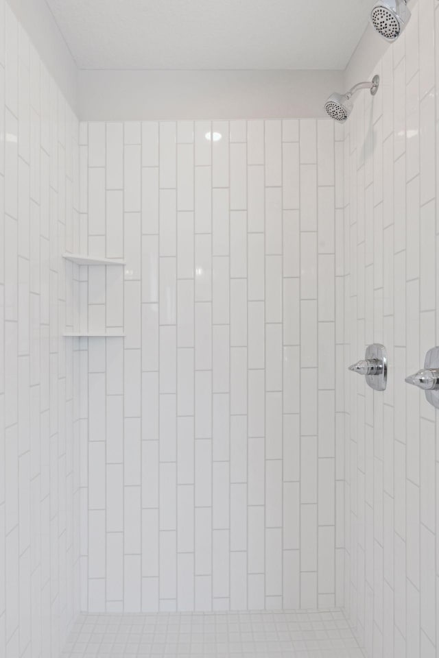 interior space featuring tiled shower