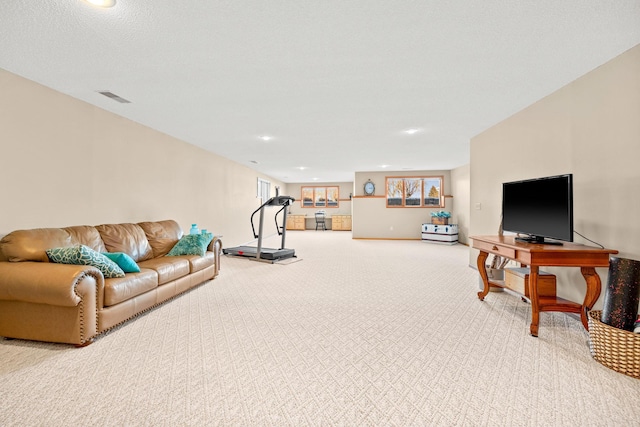 living room with carpet flooring