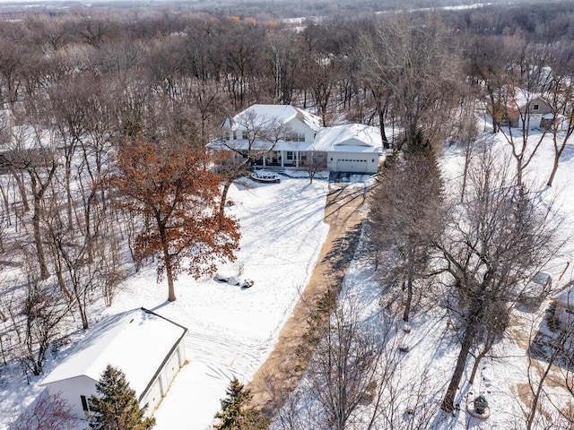 view of snowy aerial view