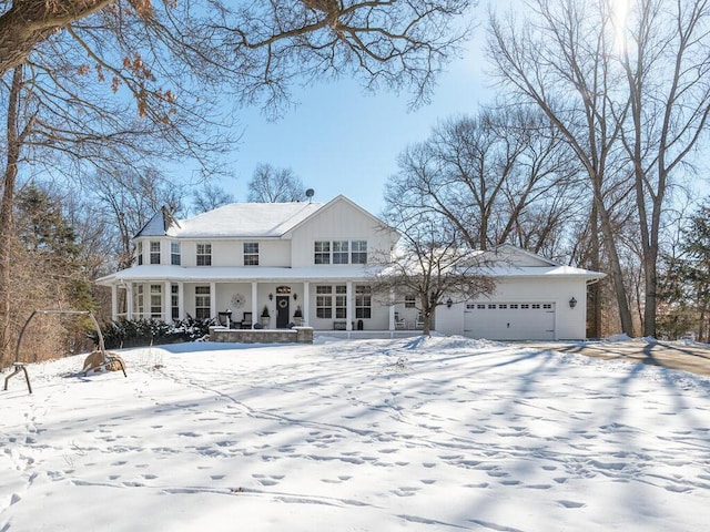 view of front of house with a garage