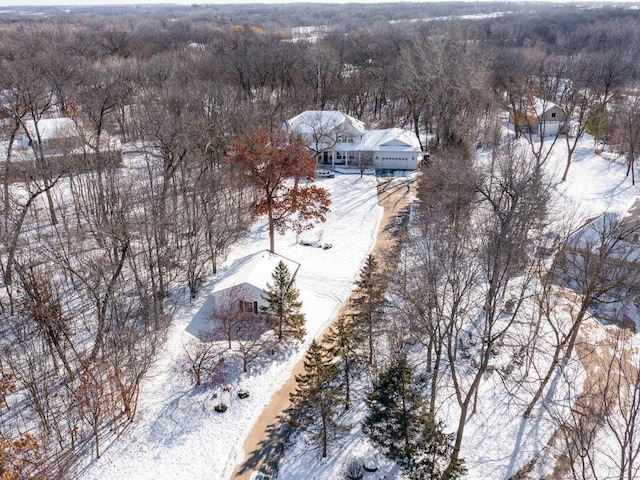 view of snowy aerial view