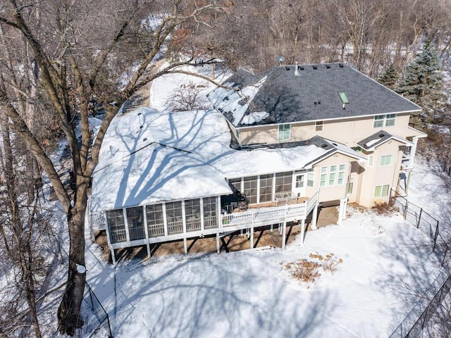 view of snowy aerial view