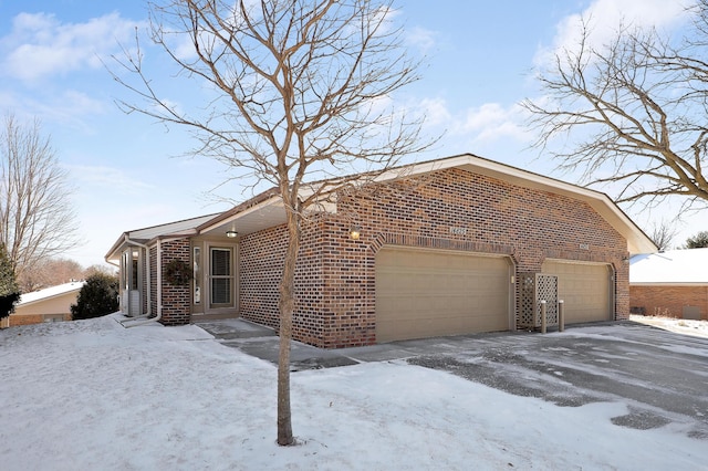 view of snow covered property