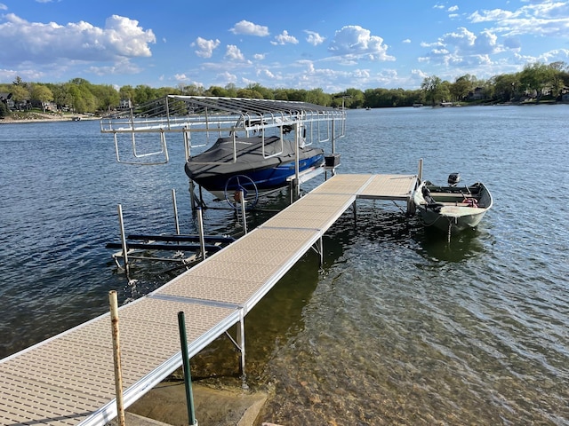 3313 Twin Island Cir NW, Prior Lake, MN 55372 - dock with boat lift and a water view