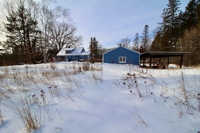 view of snowy yard