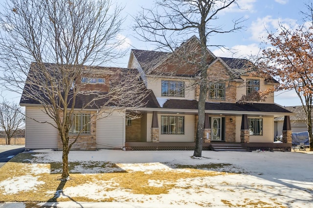 view of front of property with covered porch