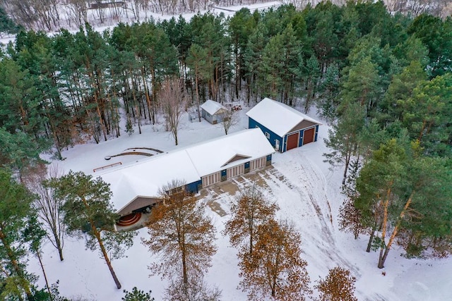 view of snowy aerial view