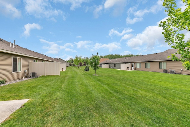 615 Cottonwood Ave, Litchfield, MN 55355 - view of green lawn featuring central AC unit and a residential view
