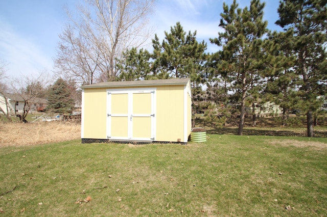 view of shed