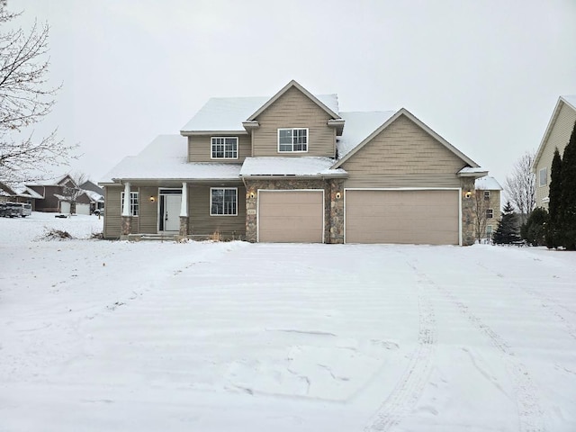 view of front of home with a garage