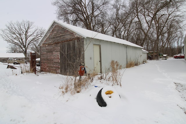 view of snow covered structure