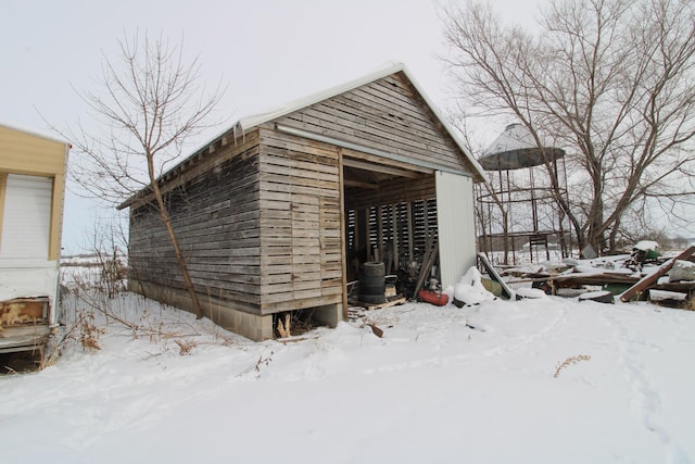 view of snow covered structure