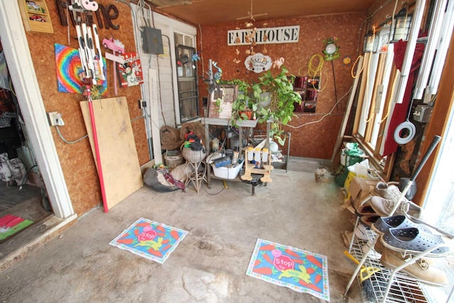 interior space with concrete flooring