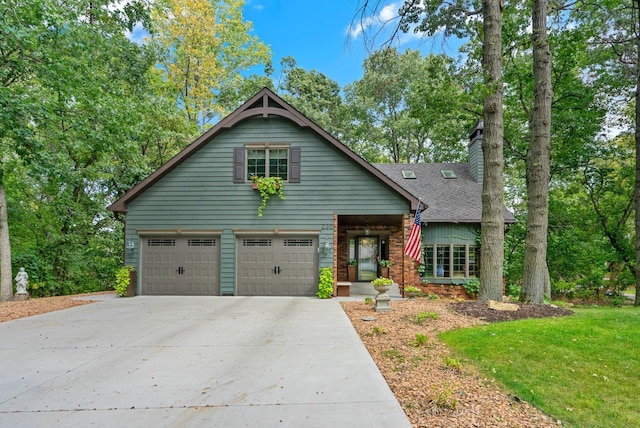 view of front of house with a garage