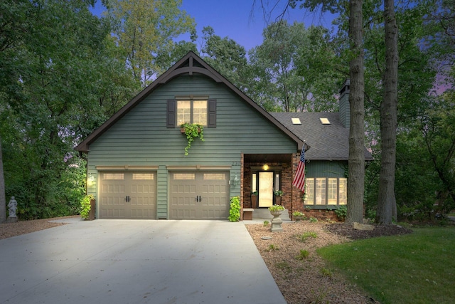 view of front facade with a garage