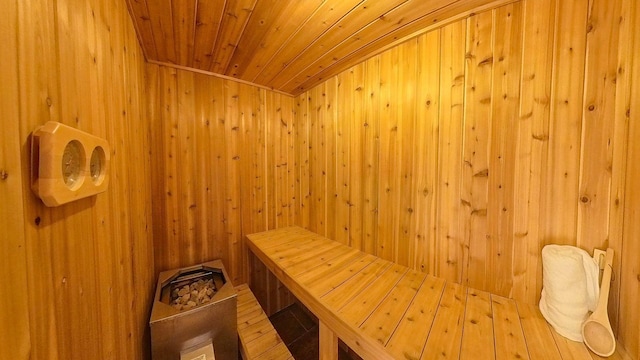 view of sauna