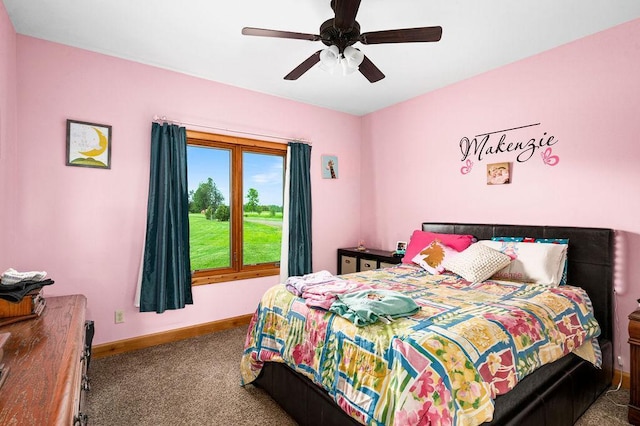 1036 Ziebarth Rd, Wrenshall, MN 55797 - carpeted bedroom with baseboards and a ceiling fan