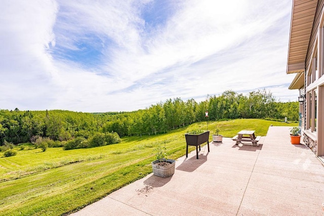 1036 Ziebarth Rd, Wrenshall, MN 55797 - view of patio with a wooded view