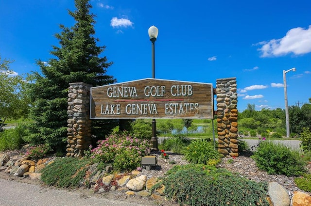 view of community sign