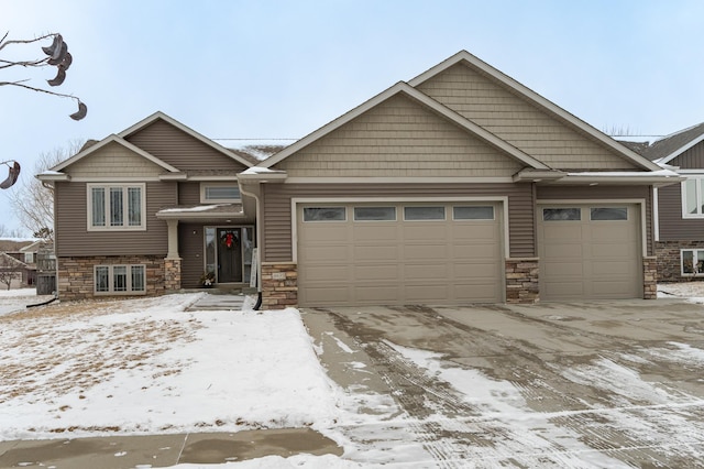 view of front of house with a garage