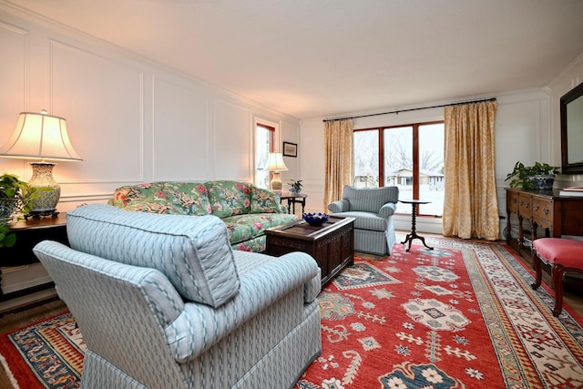 living room featuring hardwood / wood-style flooring