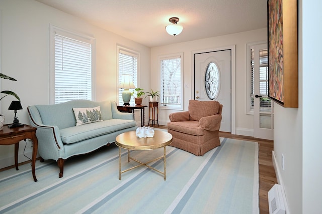 sitting room featuring hardwood / wood-style floors