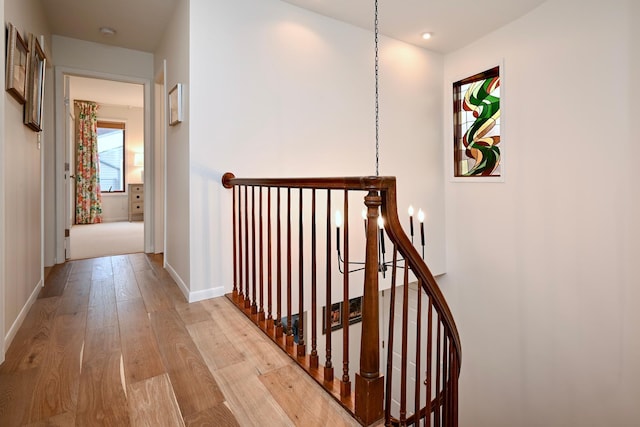 hall featuring light hardwood / wood-style flooring