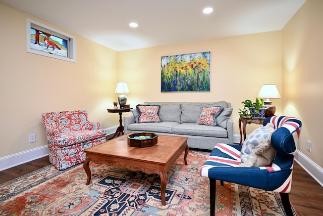 living room featuring hardwood / wood-style flooring