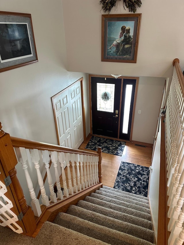 entrance foyer featuring hardwood / wood-style flooring