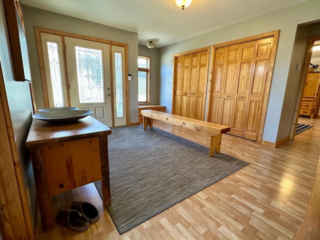 14788 Coyote Dr, Park Rapids, MN 56470 - entrance foyer with light wood-style floors and a textured ceiling