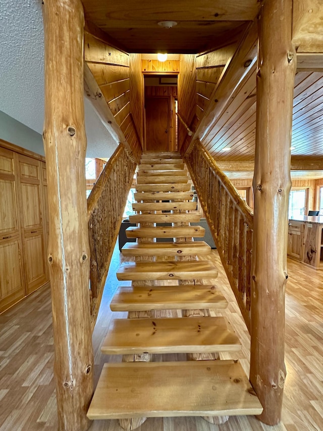 14788 Coyote Dr, Park Rapids, MN 56470 - stairway featuring wood finished floors