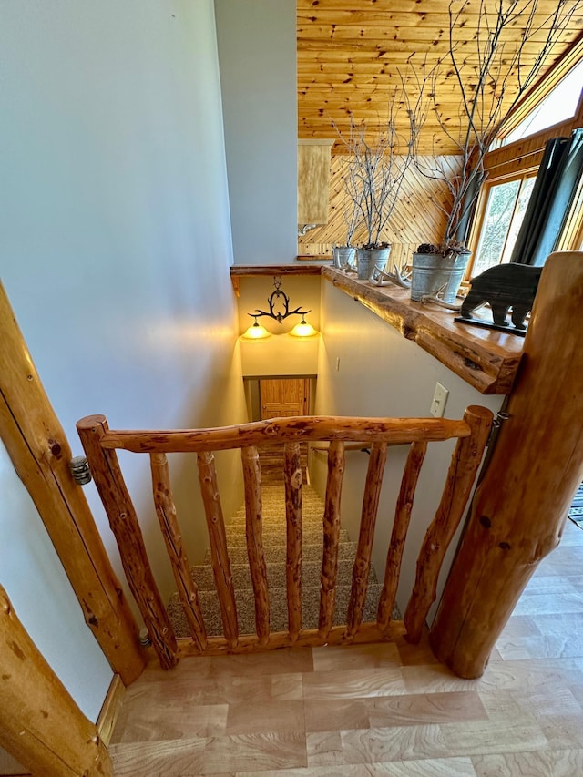 14788 Coyote Dr, Park Rapids, MN 56470 - staircase with a towering ceiling