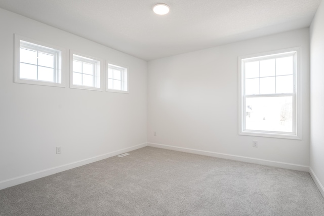 carpeted empty room with plenty of natural light and baseboards