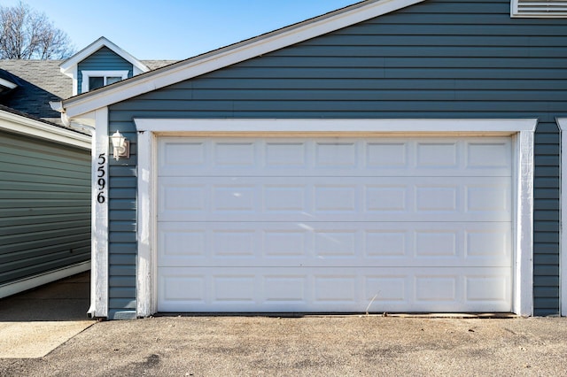 view of garage