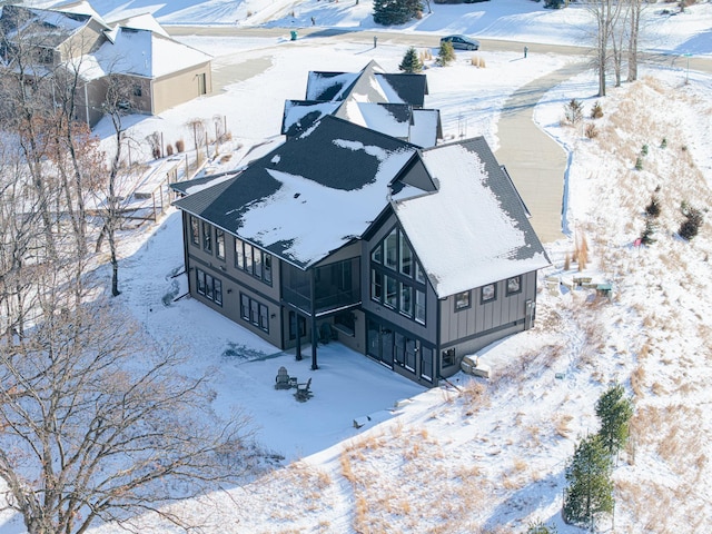 view of snowy aerial view