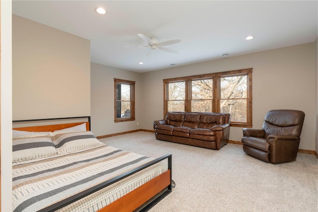 771 Zumbro Oaks Ln NW, Oronoco, MN 55960 - carpeted bedroom featuring baseboards, a ceiling fan, and recessed lighting