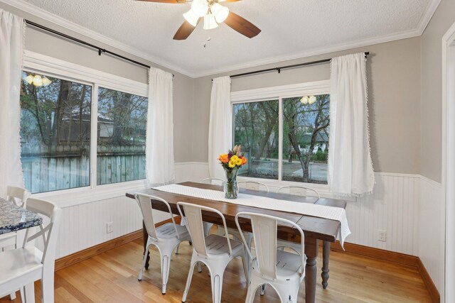 4244 Jefferson St NE, Columbia Heights, MN 55421 - dining space featuring light wood-type flooring, ceiling fan, and a healthy amount of sunlight