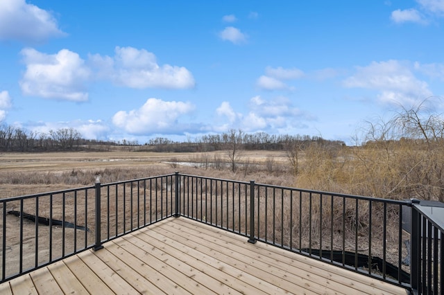 deck featuring a rural view