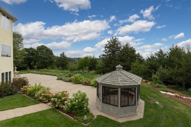 view of yard featuring a gazebo
