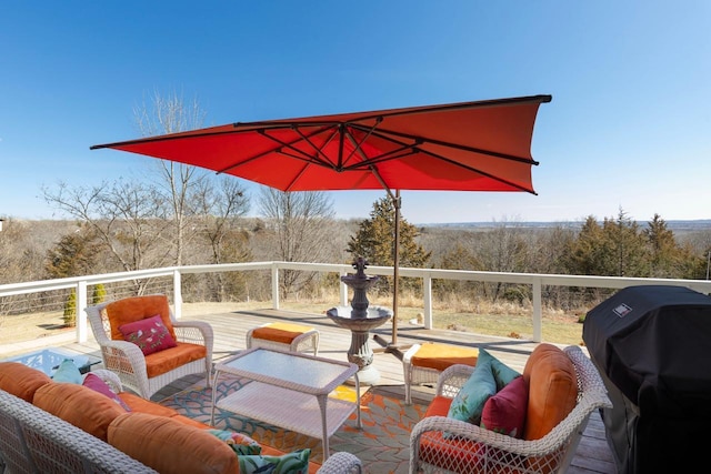 view of patio / terrace featuring grilling area and outdoor lounge area