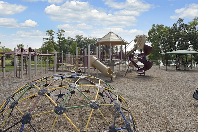 view of community jungle gym