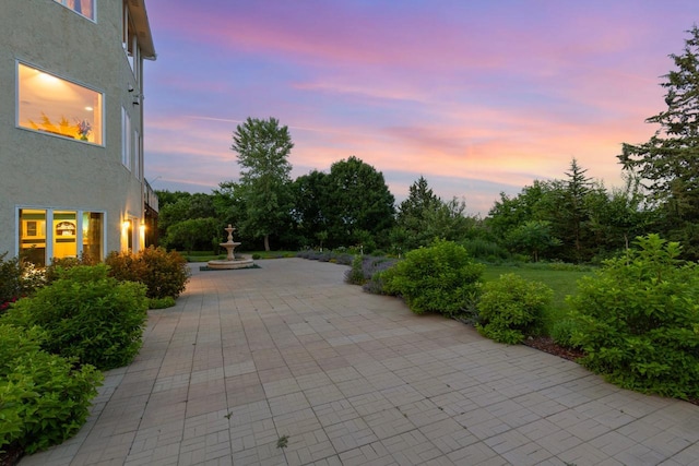 19115 Vogel Farm Trl, Eden Prairie, MN 55347 - patio terrace at dusk featuring a patio