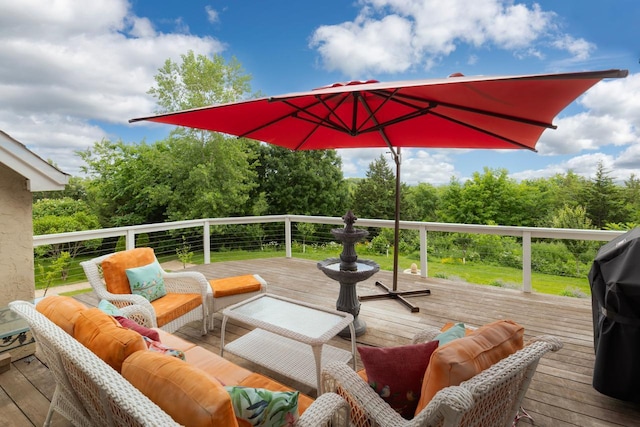 19115 Vogel Farm Trl, Eden Prairie, MN 55347 - wooden terrace with an outdoor living space