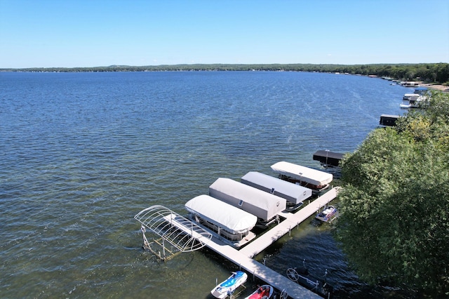 exterior space with a water view