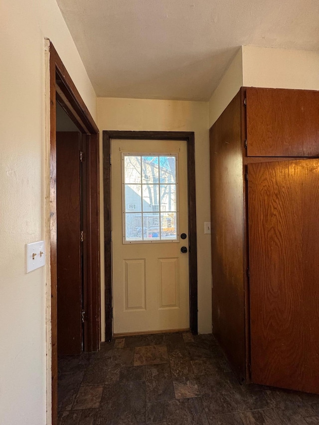 entryway with stone finish floor