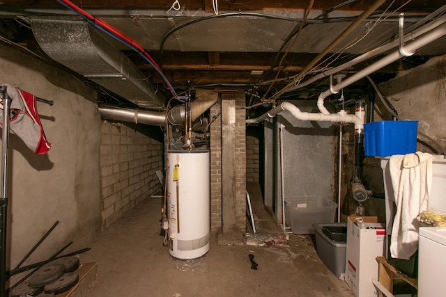 utility room featuring gas water heater