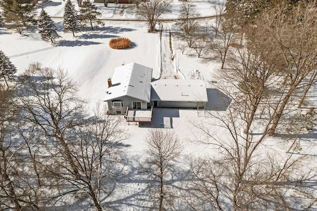 view of snowy aerial view