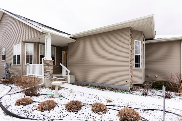 exterior space featuring covered porch