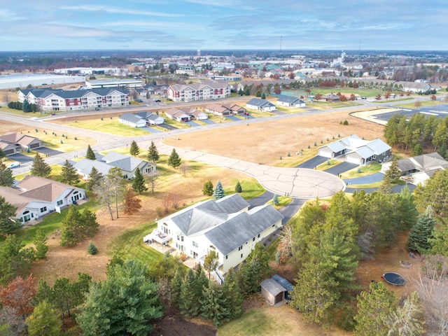 aerial view with a residential view